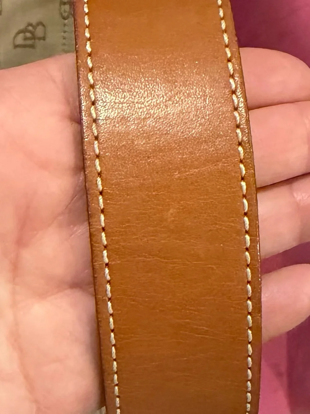 Dooney & Bourke Beige Logo Hobo Bag with Brown Leather Strap